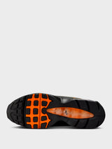 Nike - Air Max 95 OG QS Sneakers in Black, Safety Orange, Metallic Silver, Golden Beige and Cargo Khaki