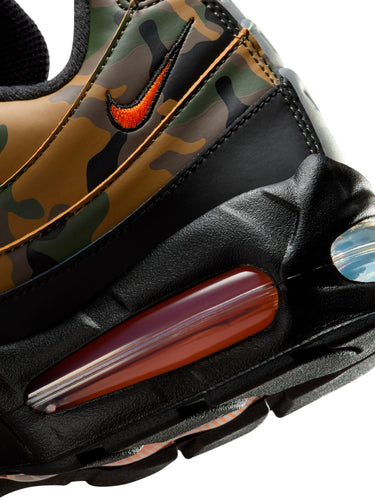 Nike - Air Max 95 OG QS Sneakers in Black, Safety Orange, Metallic Silver, Golden Beige and Cargo Khaki