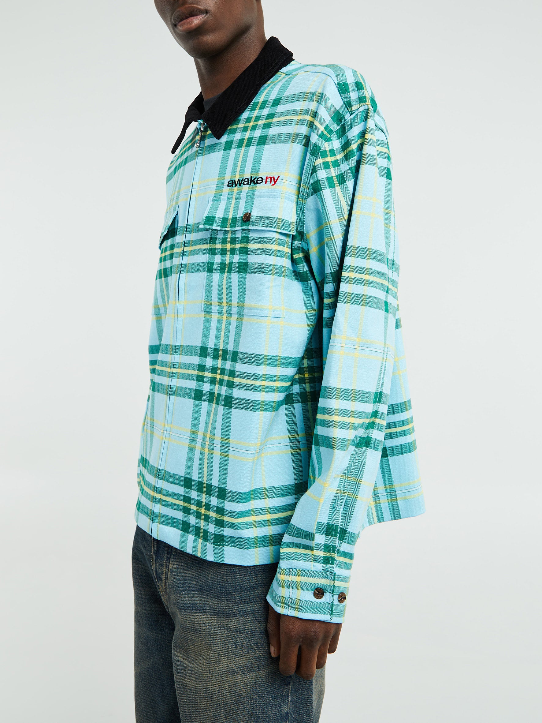 Awake NY - Plaid Flannel Shirt in Turquoise