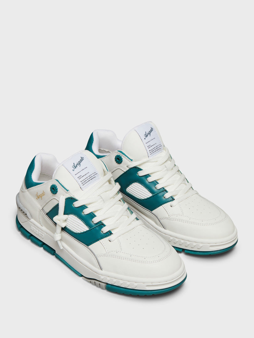 Area Lo Sneakers in White and Jade