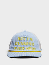 Alex Zono - Hey, I'm Running Over Here Trucker Cap in Blue Stripes