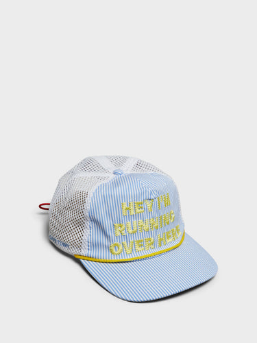 Alex Zono - Hey, I'm Running Over Here Trucker Cap in Blue Stripes