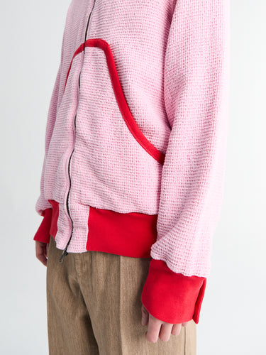 Waffle Hoodie in Pink