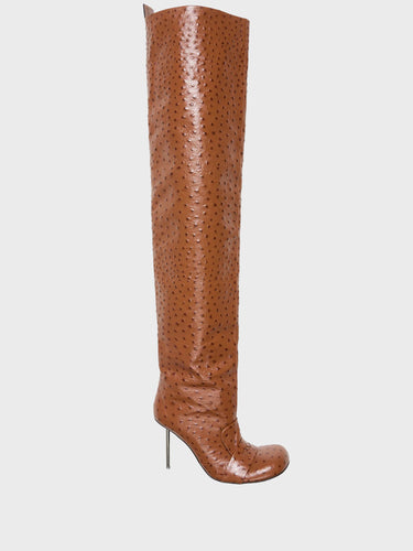 Acne Studios - Thigh-high leather boots in Cognac Brown