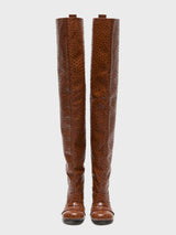 Acne Studios - Thigh-high leather boots in Cognac Brown