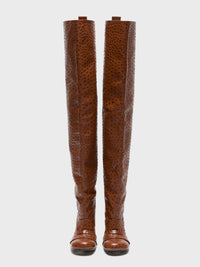 Acne Studios - Thigh-high leather boots in Cognac Brown