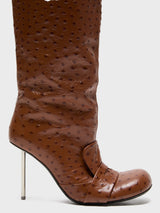 Acne Studios - Thigh-high leather boots in Cognac Brown