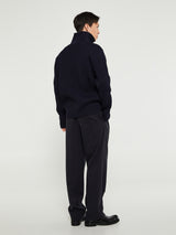 Andersen-Andersen - Navy Half Zip Knitwear in Navy Blue