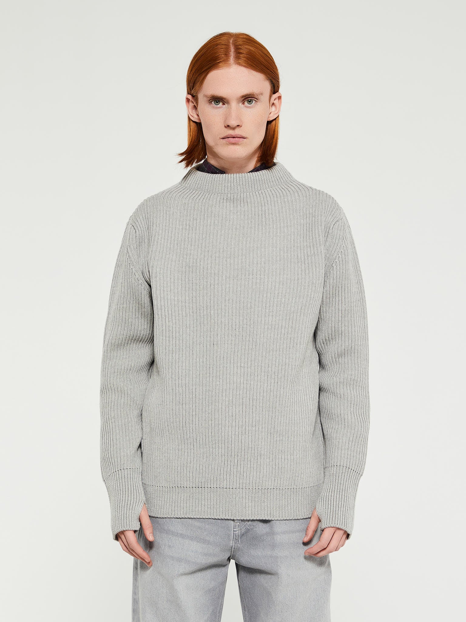 Andersen-Andersen - Navy Crewneck in Light Grey