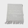 Acne Studios - Logo Wool Scarf in Light Grey Melange and White