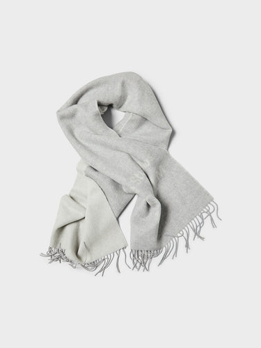 Acne Studios - Logo Wool Scarf in Light Grey Melange and White