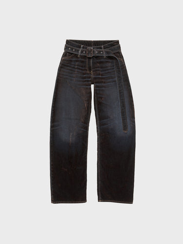 Acne Studios - Trompe L'oeil Belted Jeans in Brown and Blue
