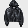 Acne Studios - Hooded Faux Leather Jacket in Black