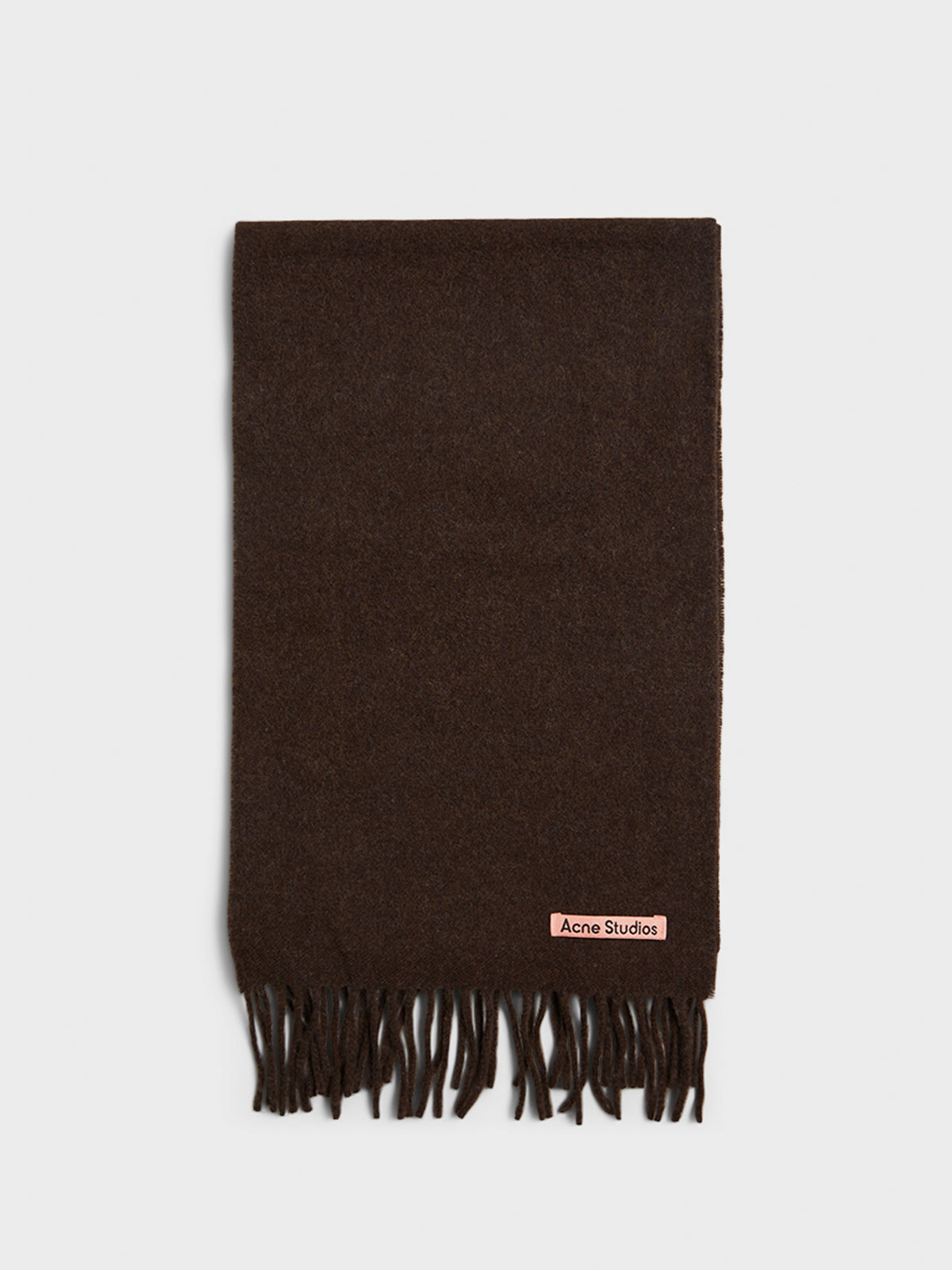 Acne Studios - Skinny Fringe Wool Scarf in Brown Melange