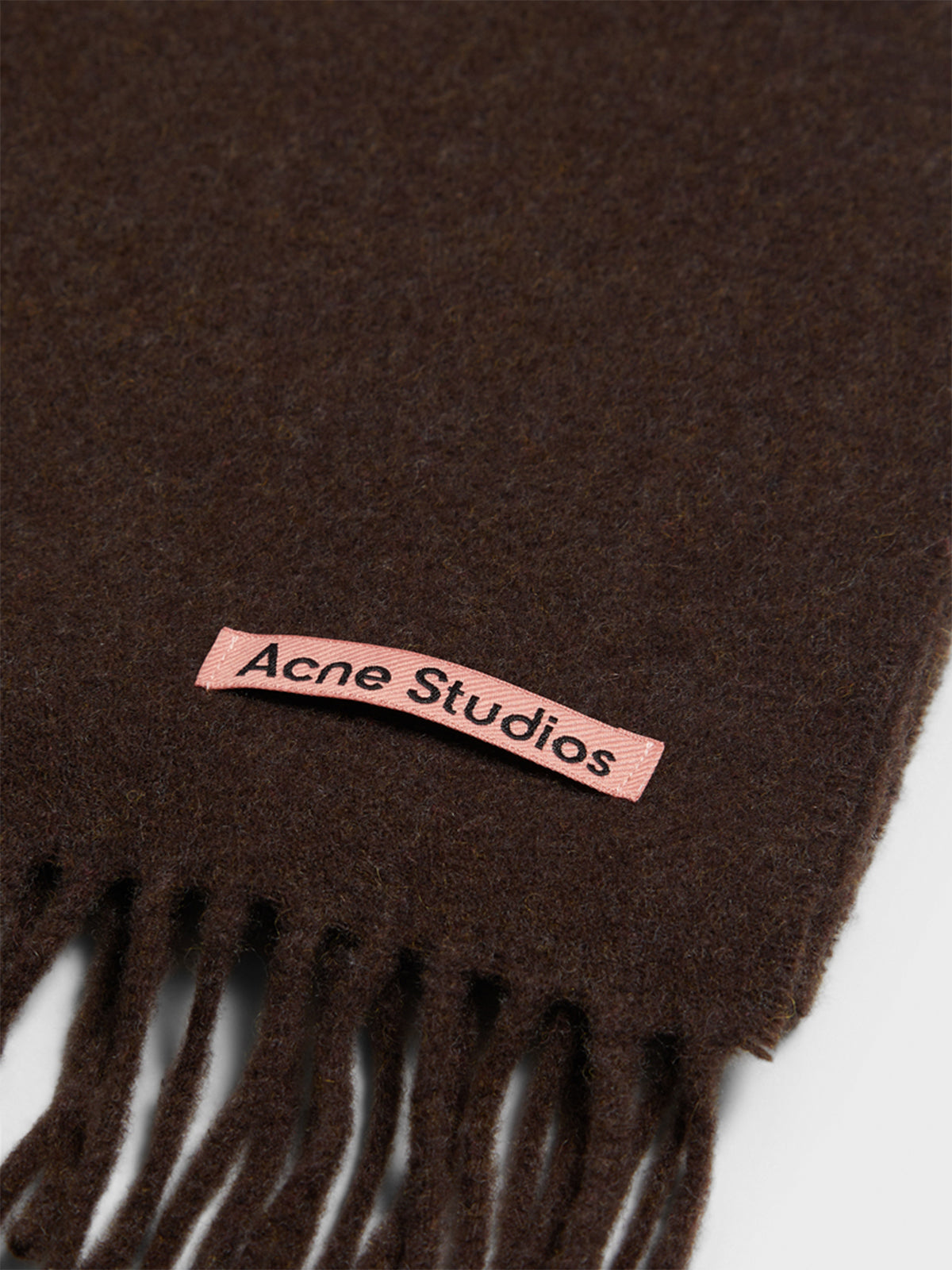 Acne Studios - Skinny Fringe Wool Scarf in Brown Melange