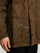 Barbour - Beaufort Wax Jacket in Beige and Sky Dress Tartan