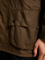 Barbour - Beaufort Wax Jacket in Beige and Sky Dress Tartan