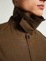 Barbour - Beaufort Wax Jacket in Beige and Sky Dress Tartan