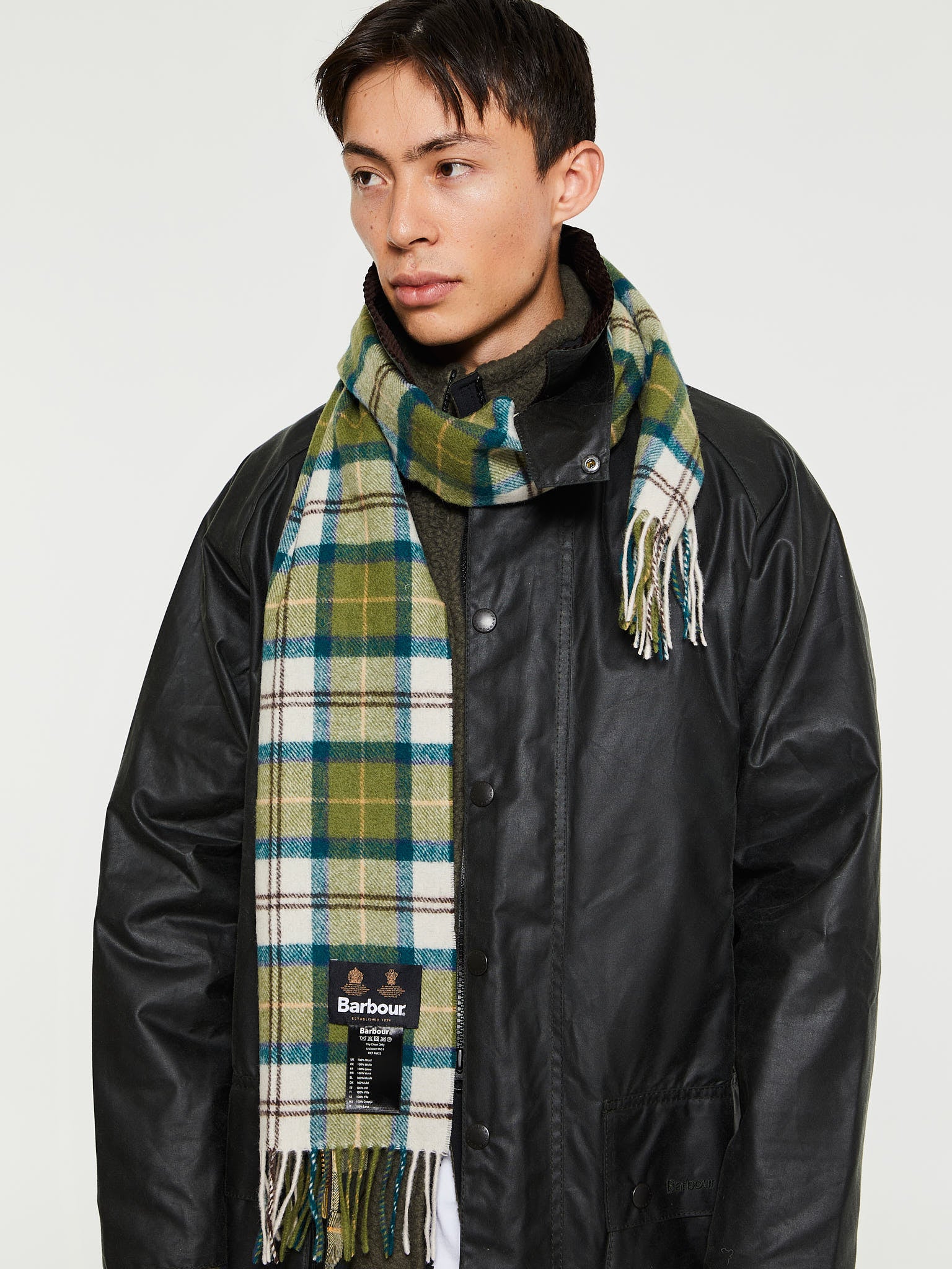 Barbour tartan lambswool scarf on sale