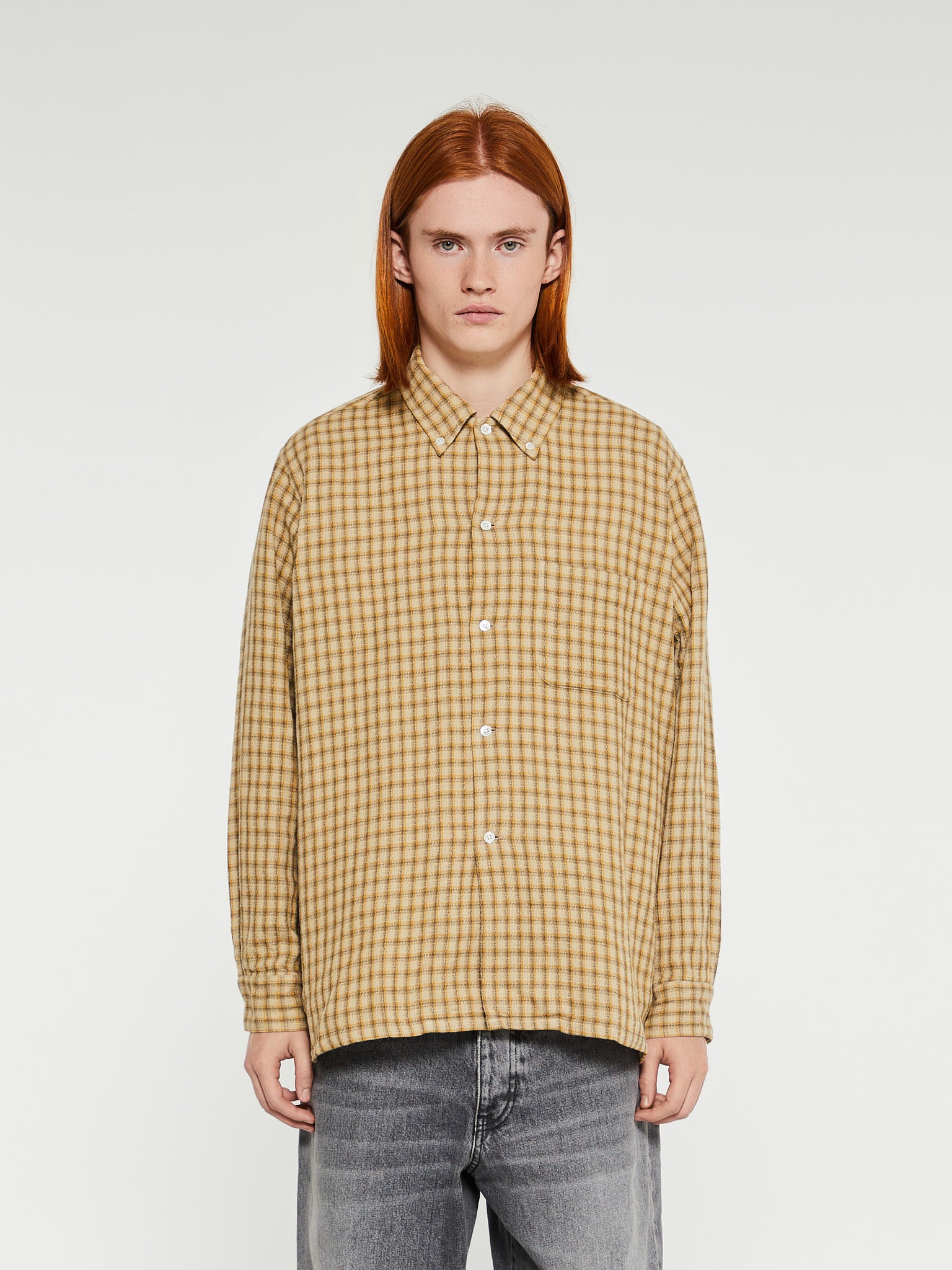 Beams Plus - Open B.D. Panama Check Double Face Shirt in Beige