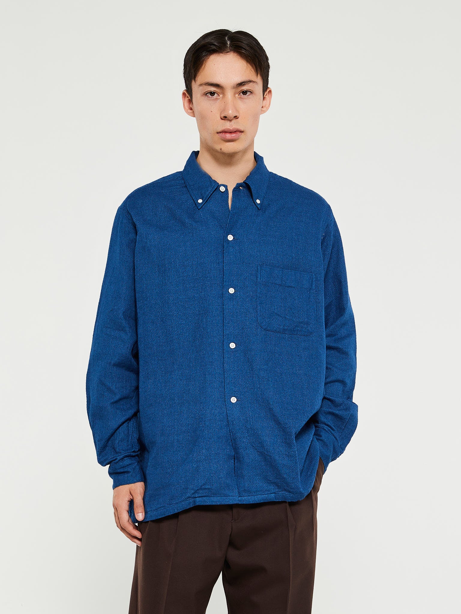 Beams Plus - Indigo Panama Double Gauze Shirt in Blue