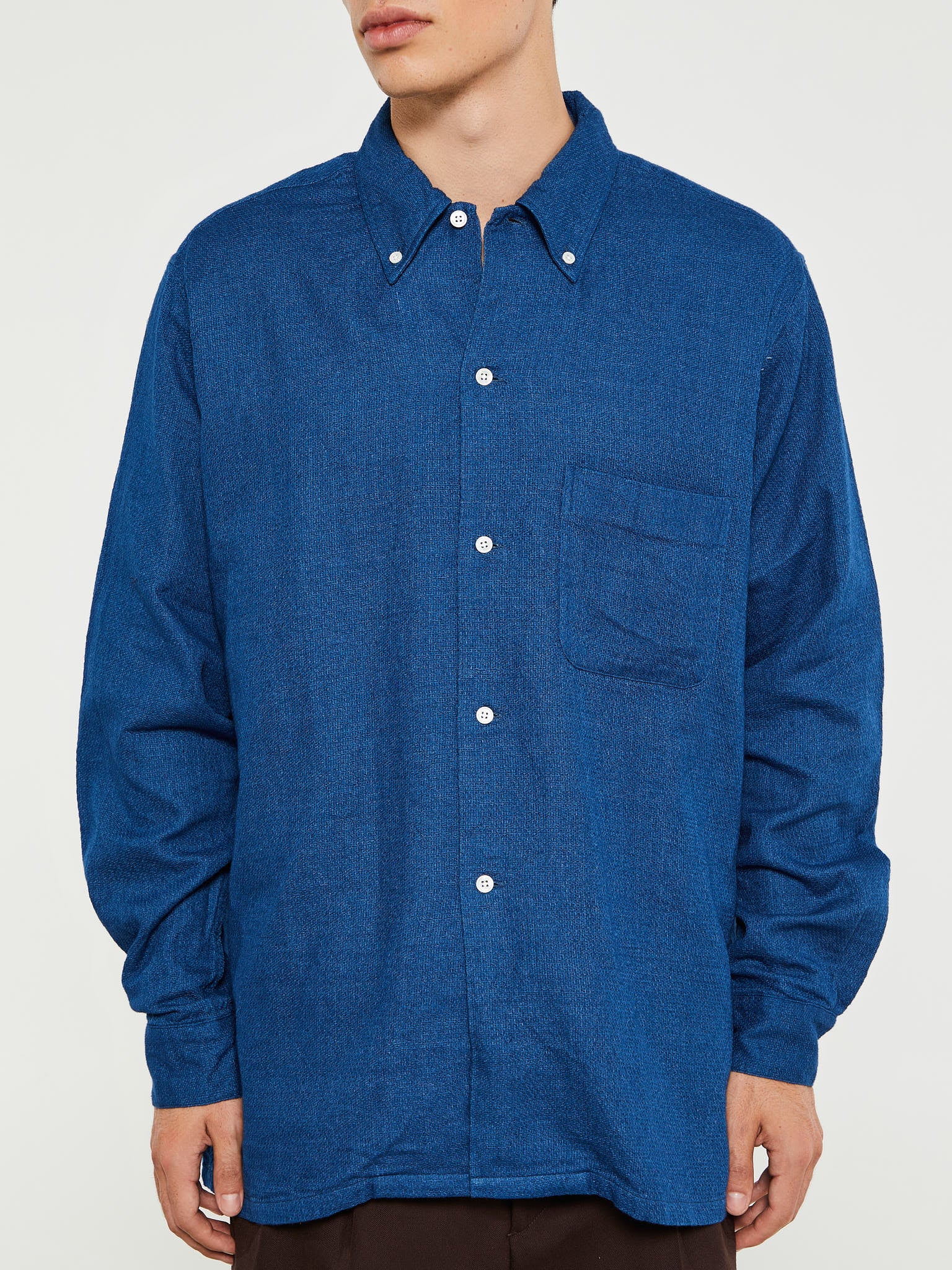 Beams Plus - Indigo Panama Double Gauze Shirt in Blue