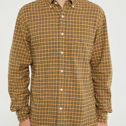 Beams Plus - Mini Plaid Flannel Shirt in Yellow