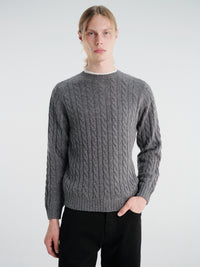 Beams Plus - Crew Cable 5G Knitwear in Grey
