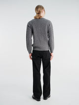 Beams Plus - Crew Cable 5G Knitwear in Grey