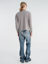 Beams Plus - Pocket Tee Multi Stripe in Brown