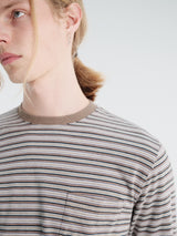 Beams Plus - Pocket Tee Multi Stripe in Brown