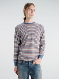 Beams Plus - Pocket Tee Multi Stripe② in Blue