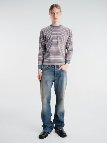 Beams Plus - Pocket Tee Multi Stripe② in Blue