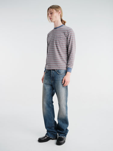 Beams Plus - Pocket Tee Multi Stripe② in Blue