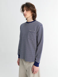 Beams Plus - Pocket Tee Inlay Stripe Shirt in Navy