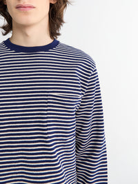 Beams Plus - Pocket Tee Inlay Stripe Shirt in Navy
