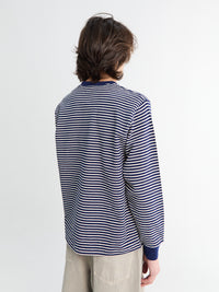 Beams Plus - Pocket Tee Inlay Stripe Shirt in Navy