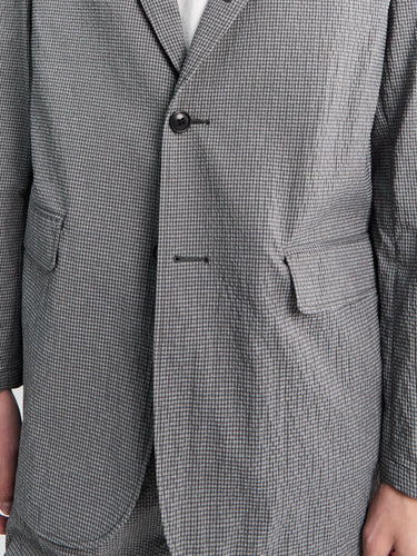 Beams Plus - 3B Anywhere(wear) Jacket Seersucker Plaid in Black and Grey