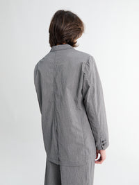 Beams Plus - 3B Anywhere(wear) Jacket Seersucker Plaid in Black and Grey