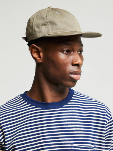 Beams Plus - 6 Panel Herringbone Cap in Olive