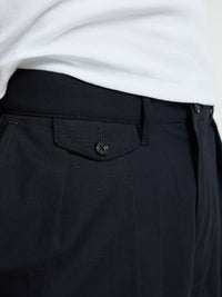 Beams Plus - 2Pleats Shorts Wool Tropical in Navy