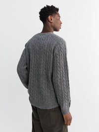 Beams Plus - Crew Cable 5G Knitwear in Grey