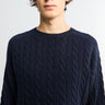 Beams Plus - Crew Cable 5G Knitwear in Navy