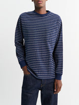 Beams Plus - Pocket T-Shirt Jacquard Stripe in Navy