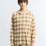 Beams Plus - Open Collar Ombre Shirt in Brown