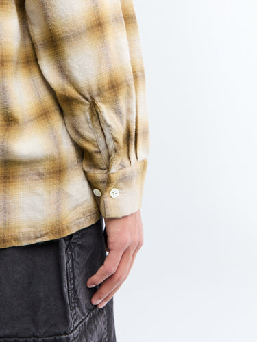 Beams Plus - Open Collar Ombre Shirt in Brown