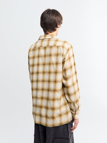 Beams Plus - Open Collar Ombre Shirt in Brown