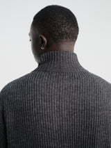 Berner Kühl - Shrunk Full Zip Drained Knit in Charcoal