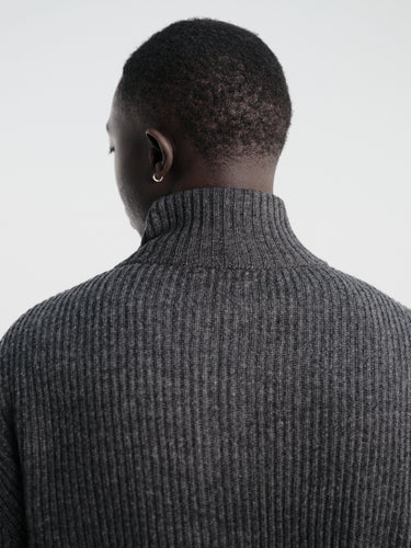 Berner Kühl - Shrunk Full Zip Drained Knit in Charcoal