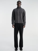 Berner Kühl - Shrunk Full Zip Drained Knit in Charcoal